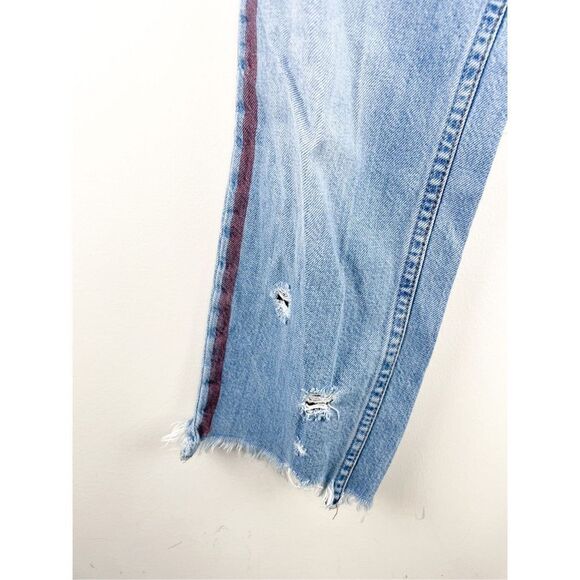 Abercrombie & Fitch Annie High Rise Girlfriend Jeans With Red Stripe Size 28 / 6 - Picture 7 of 16